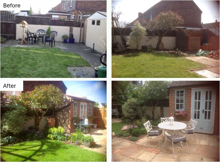 Victorian garden before and after